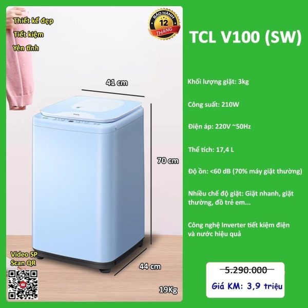 Máy giặt mini TCL V100 (SW) - Hình ảnh 5