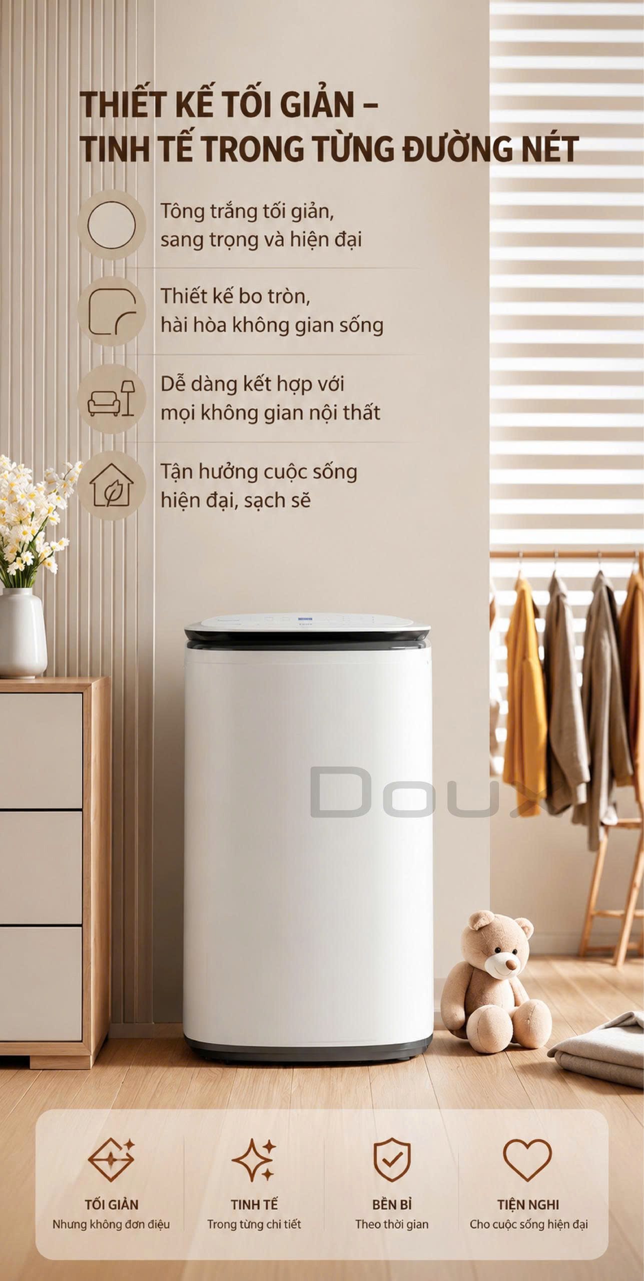Máy Giặt Sấy Nước Nóng Doux Ultimate DX-1352 - Ảnh 5