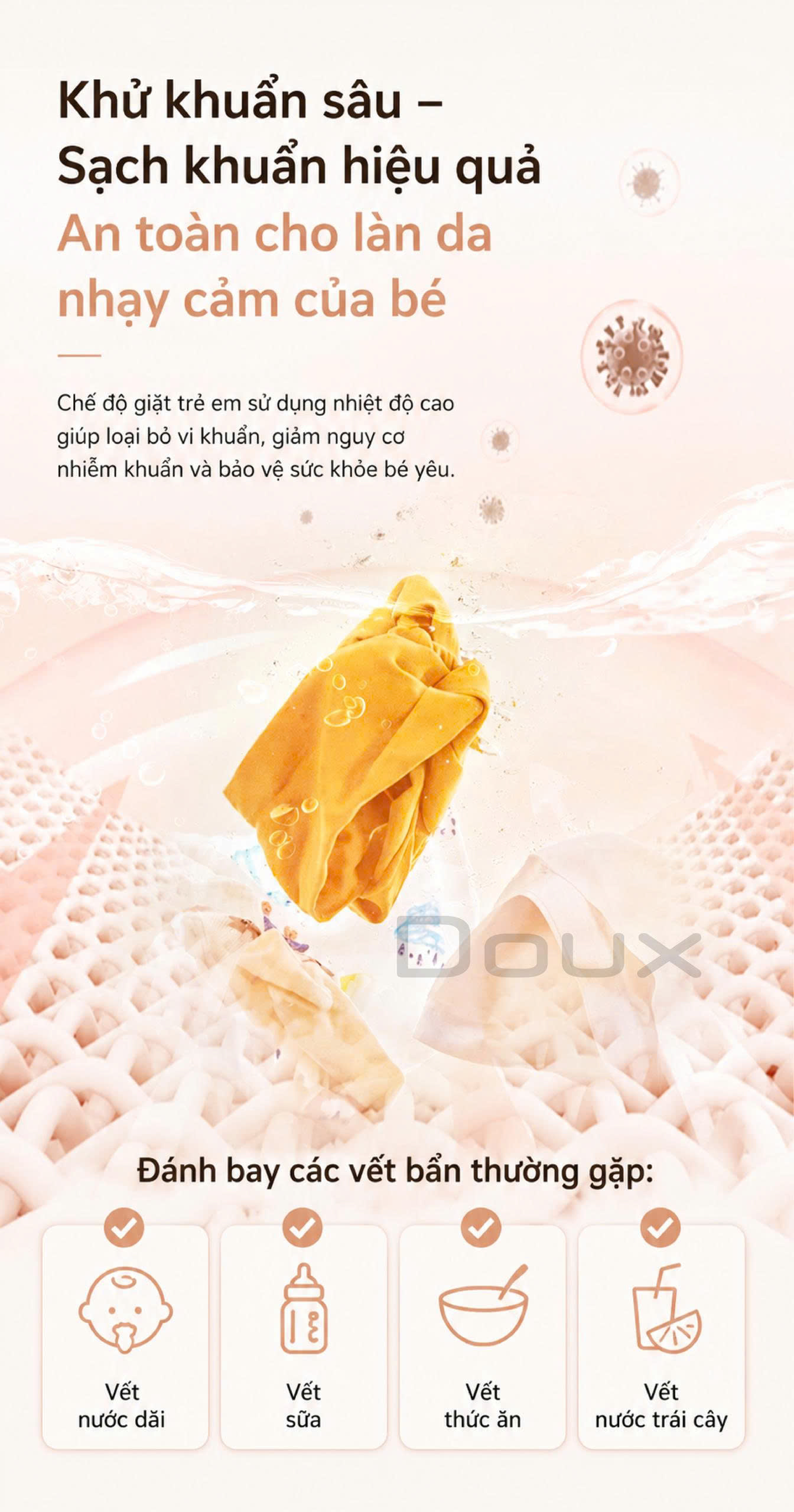 Máy Giặt Sấy Nước Nóng Doux Ultimate DX-1352 - Ảnh 10