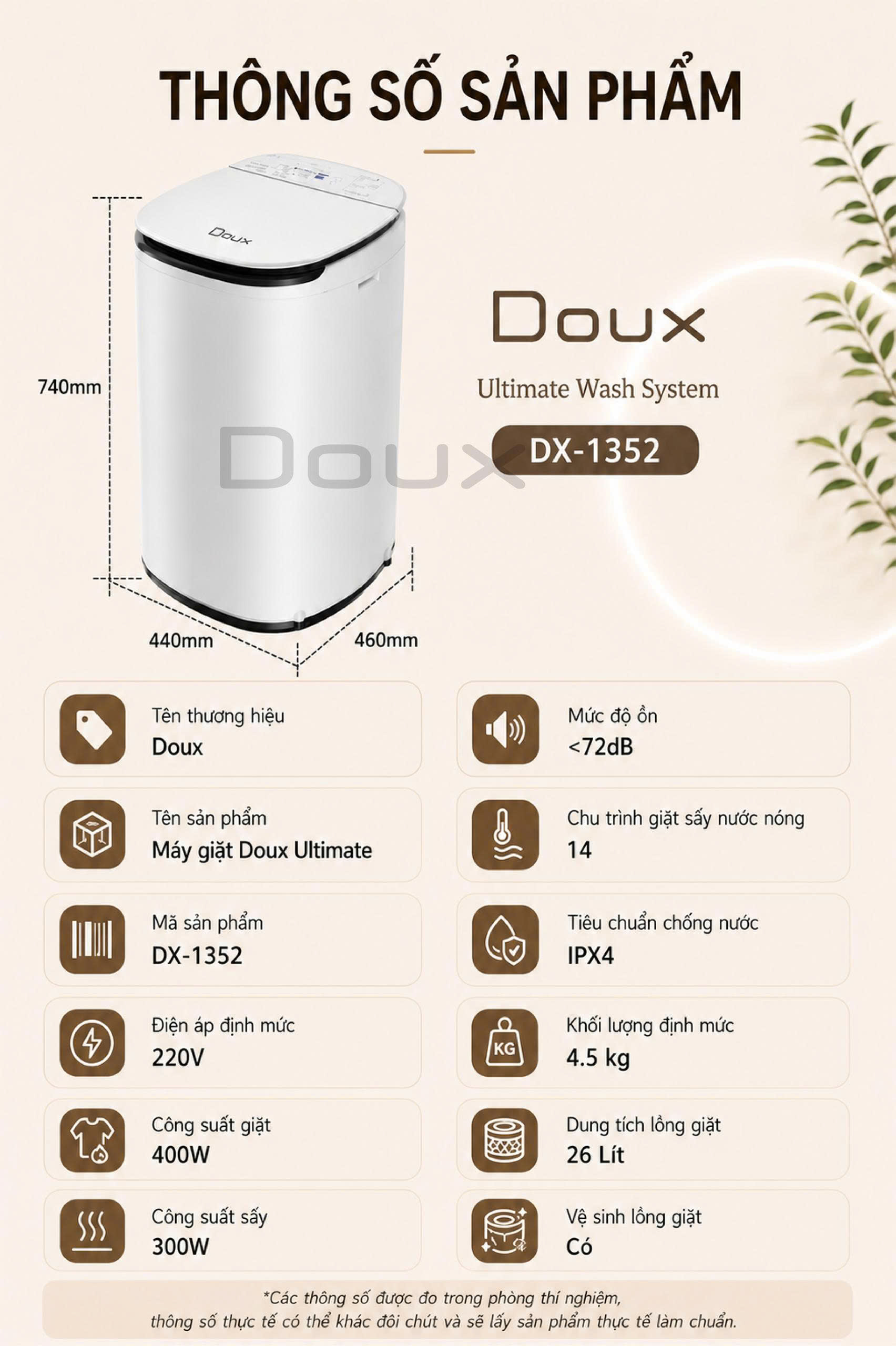 Máy Giặt Sấy Nước Nóng Doux Ultimate DX-1352 - Ảnh 16